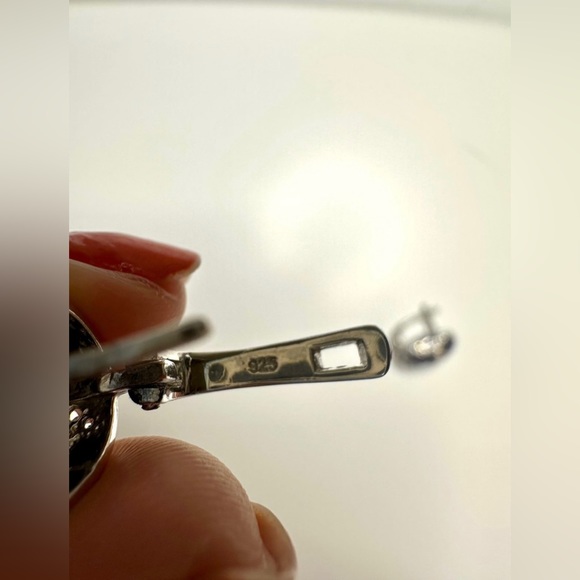 CZ Amethyst Clip on Earrings - Picture 4 of 4